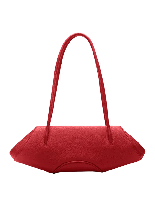 behno New York ELIZABETH BAGUETTE MINI PEBBLE RED