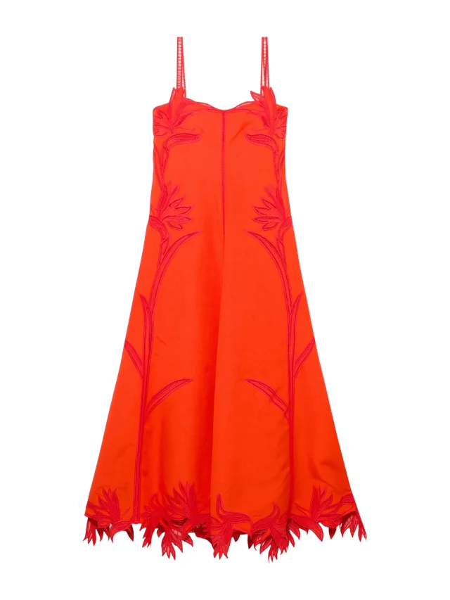 Ellery Embroidered Bustier Midi Dress