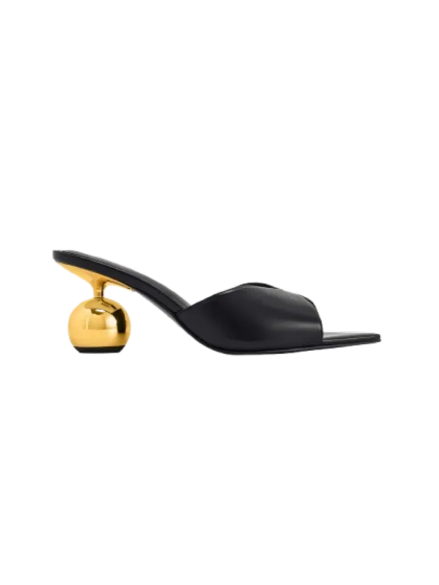 JW Pei Ellie Sphere Heel Mules - Black