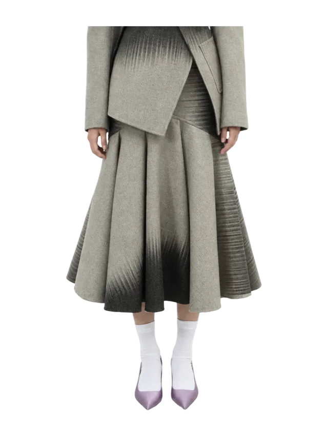 The Bunnies Store EMERALD Pleated Midi Skirt