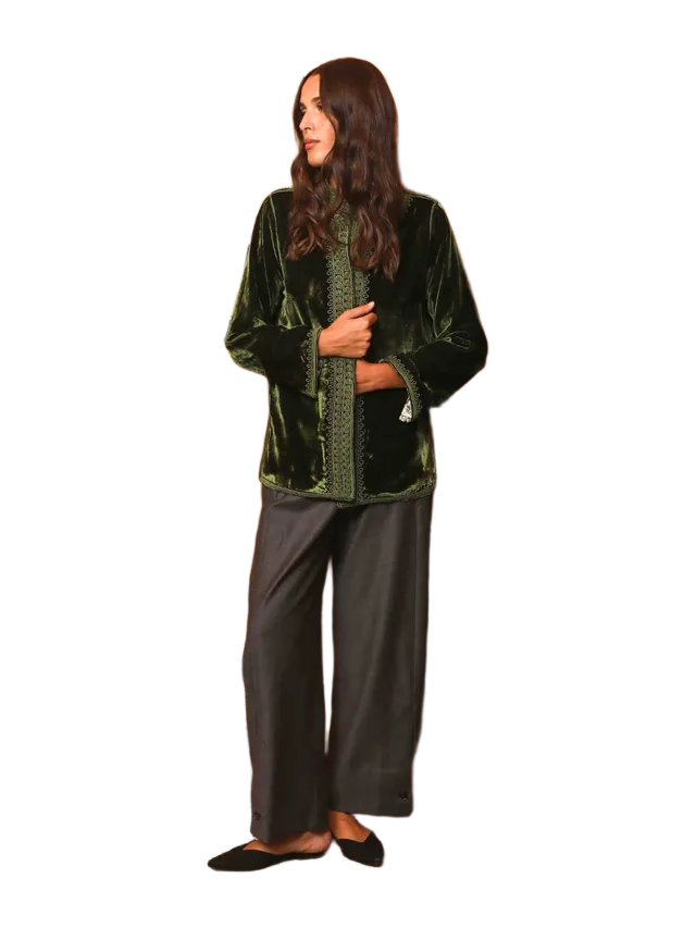 Sarah's Bags EMERALD VELVET CASA JACKET