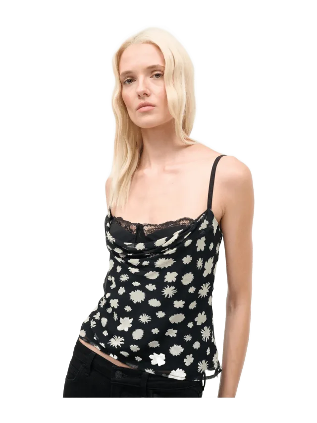 Staud EVANGELINE TOP | ONYX DITSY