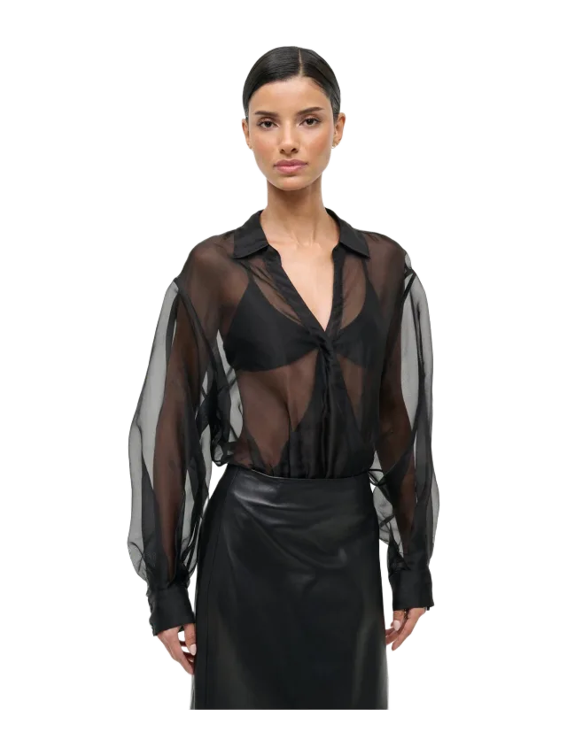 Staud Eve Silk Bodysuit