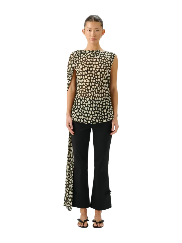 Roame Fallon Drape Top Sauvage Noir