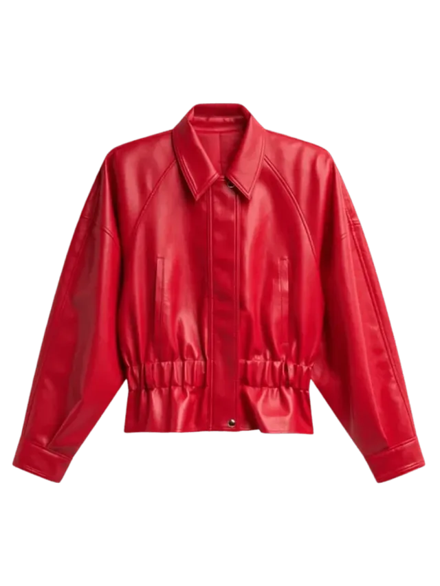 The Frankie Shop Faux Leather Peplum Jacket