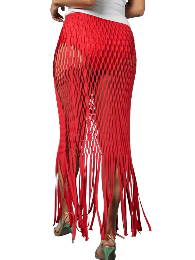 KAI Collective Faux Suede Laser Cut Skirt