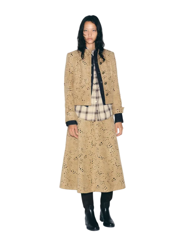 Zara FAUX SUEDE PERFORATED BLAZER