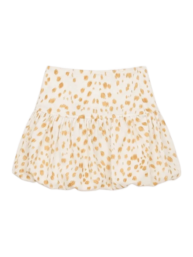 Carmen Says Fawn Deer Print Balloon Mini Skirt