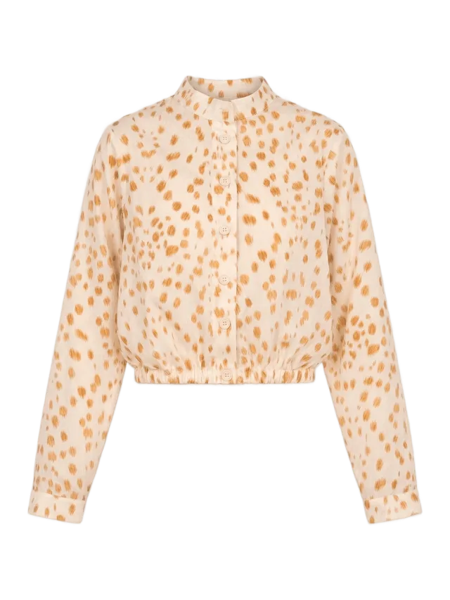 Carmen Says Fawn Deer Print Balloon Shirt