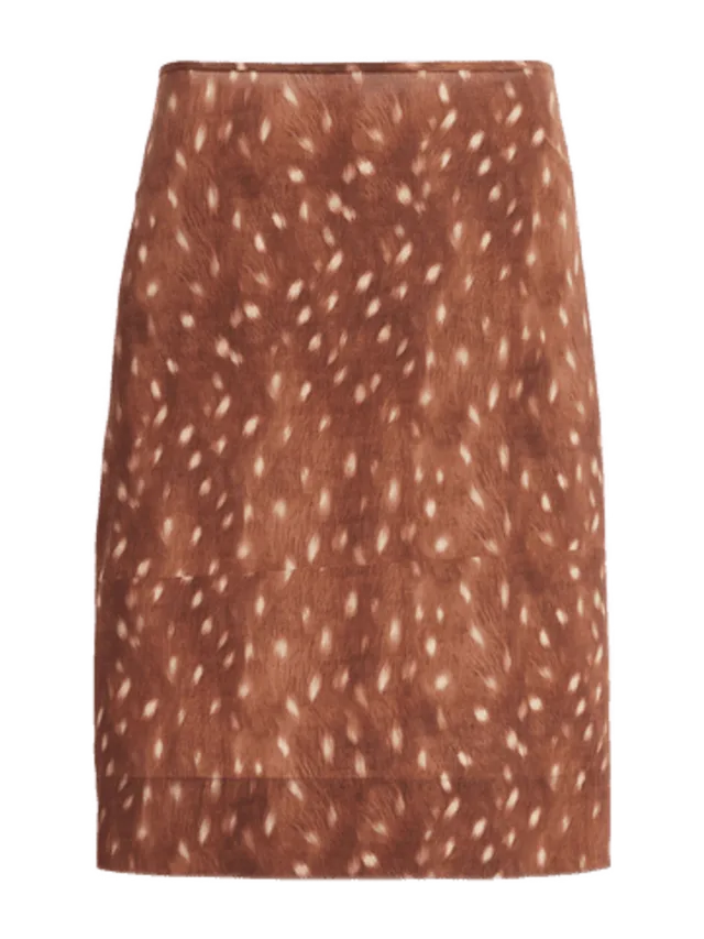 St. Agni Fawn Printed Crepe Midi Skirt