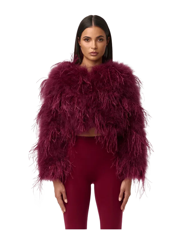 Naked Wardrobe Feather Cropped Jacket