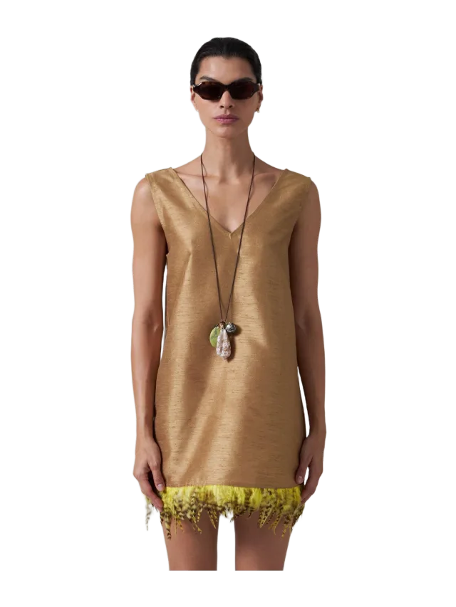 Chan Luu Feather Dupioni Tank