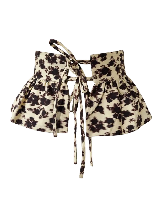 Field Floral Print Ruffle Belt