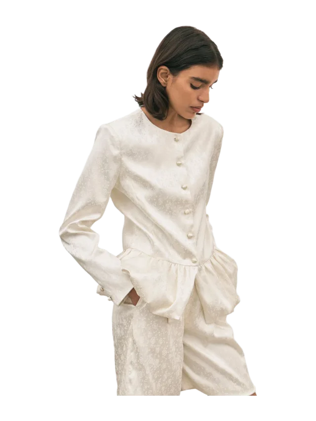 Solaqua Fleur Jacket - Ivory Jacquard