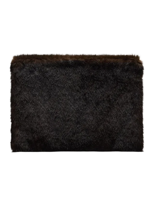Loulou de Saison Flint Faux Fur Clutch