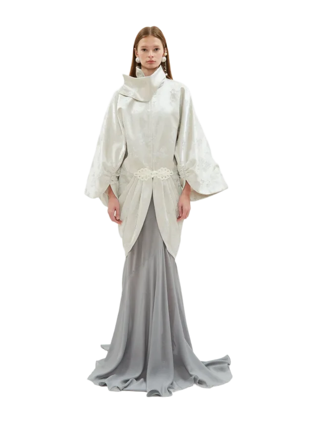 Kim Shui Floral Jacquard Draped Jacket