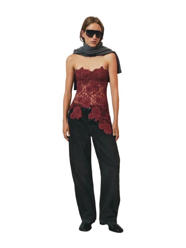 Zara FLORAL LACE CORSET ZW COLLECTION