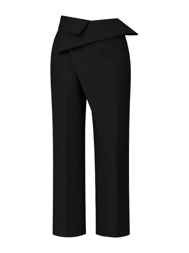 MISHO Fold-over Silk Trousers