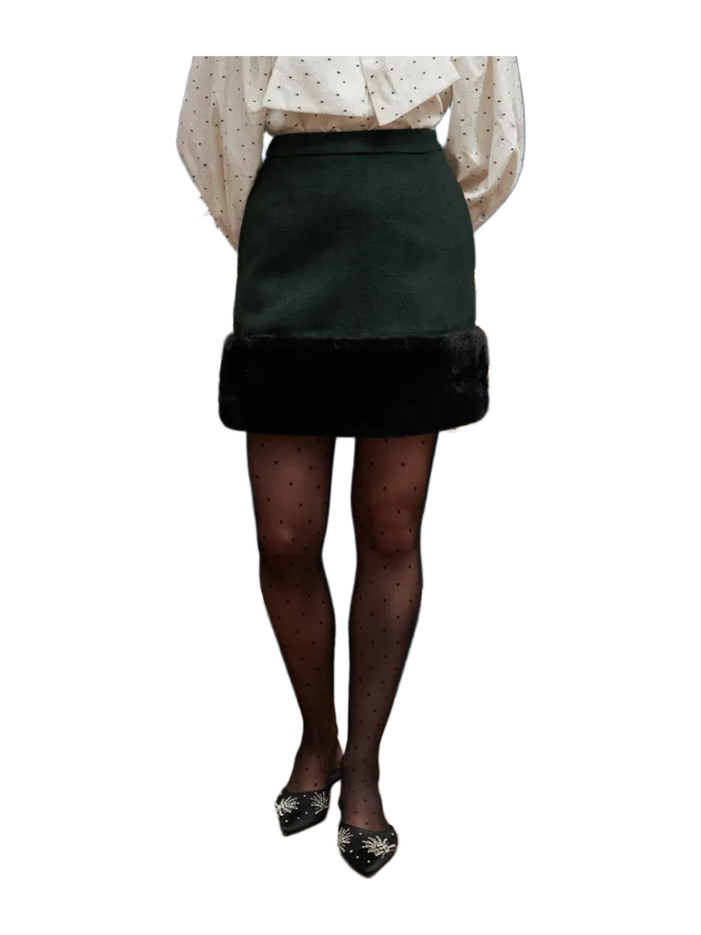 Before Midnight Fortune Faux Fur Mini Skirt