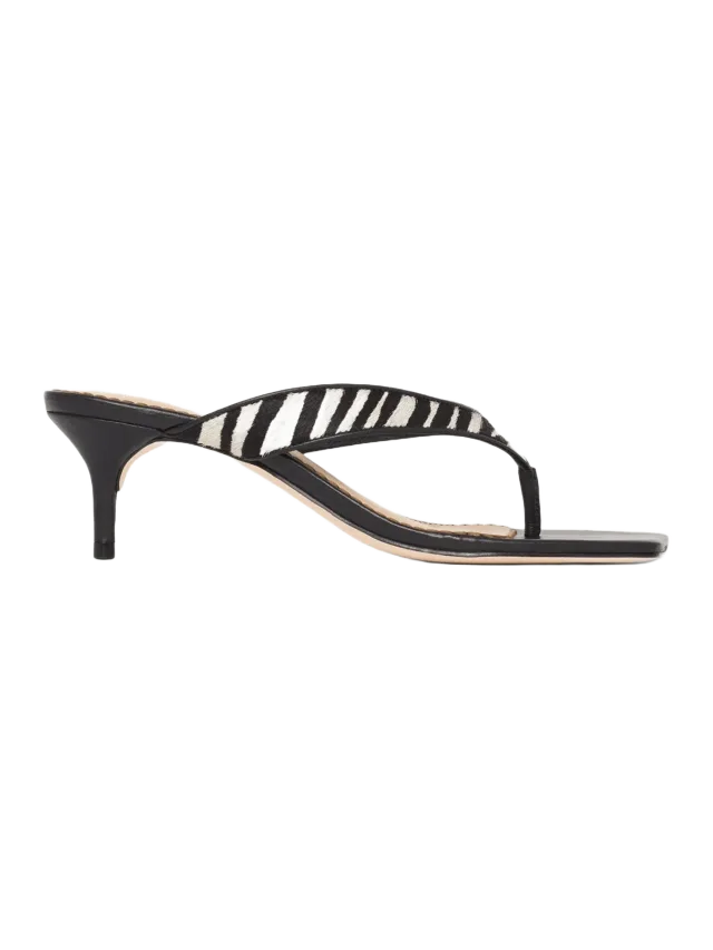 Cinq à Sept Frankie Zebra Haircalf Kitten Heel Sandal