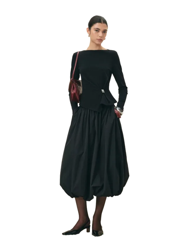 Fabrique Freya Waist Knot Metal Buckle Top in Cotton Blend