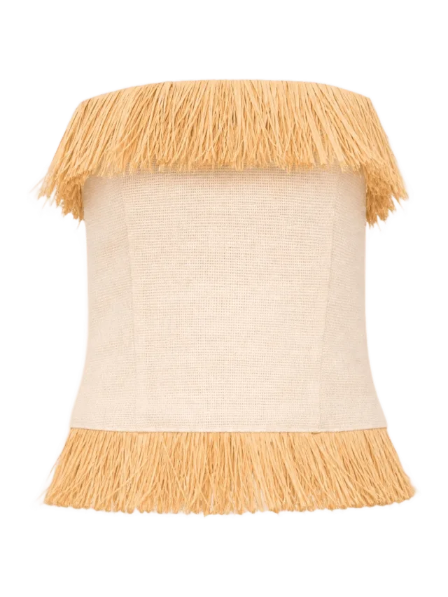 Carmen Says Fringe Straw Noctis Top
