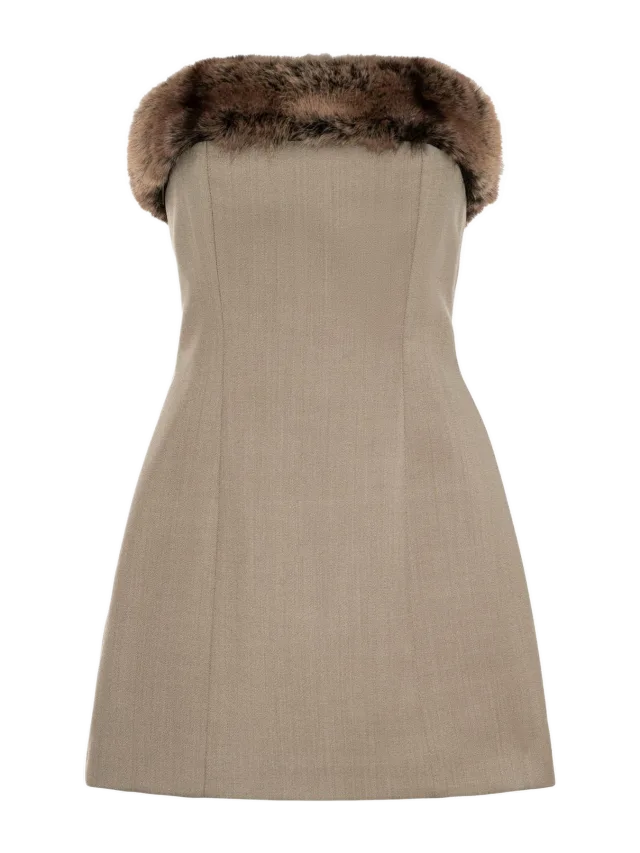 Mimchik Fur Trimmed Gumdrop Dress