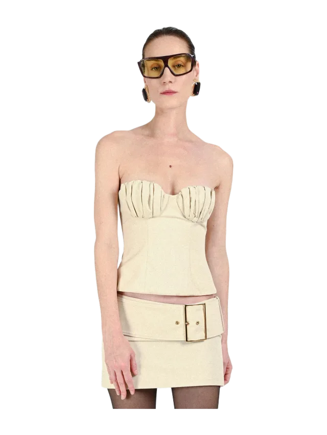 Rowen Rose Gabardine Bustier Top