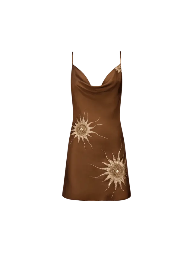 Leslie Amon Galli Mini Dress - Brown