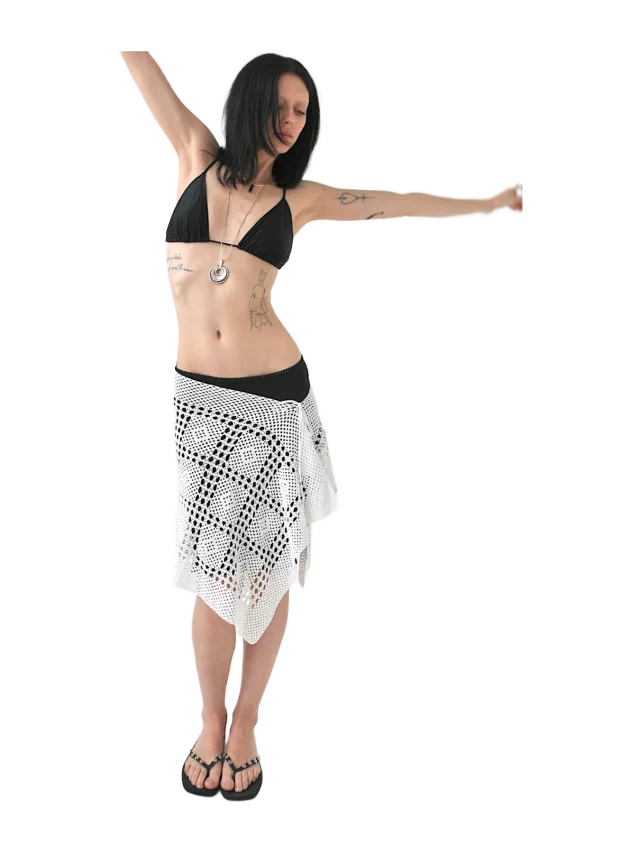 Concept A Label Geo Vintage Crochet Lace Overlay Mini Skirt