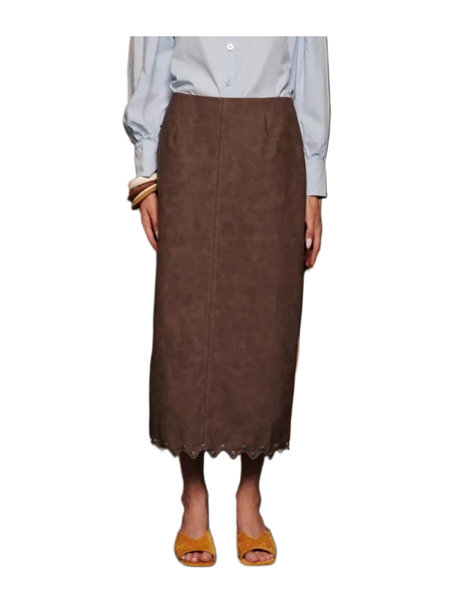 Playback by Ghospell Ghospell Courtney Studded Midi Skirt