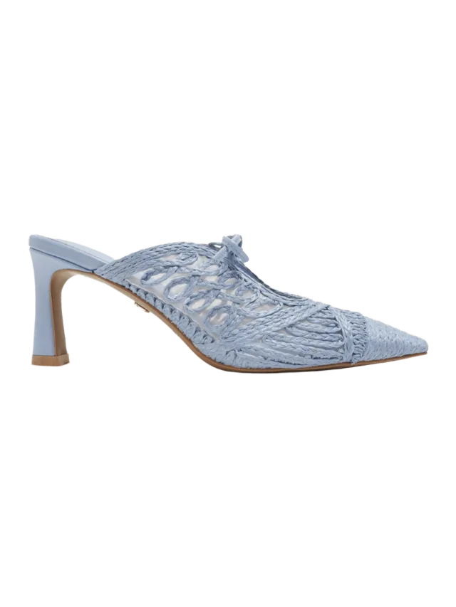 Cecelia New York GLEN - BLUE RAFFIA LACE MULE