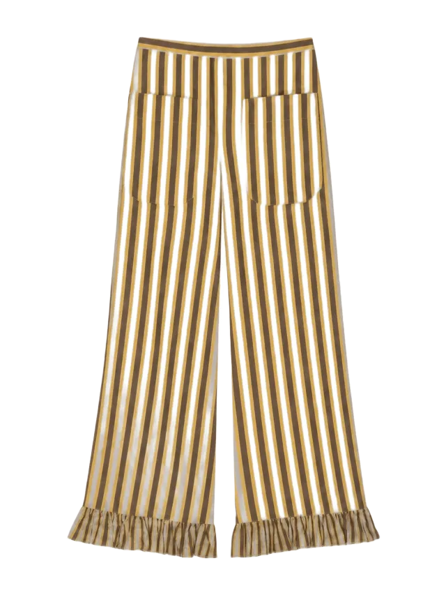 Carmen Says Golden Serenity Striped Pants