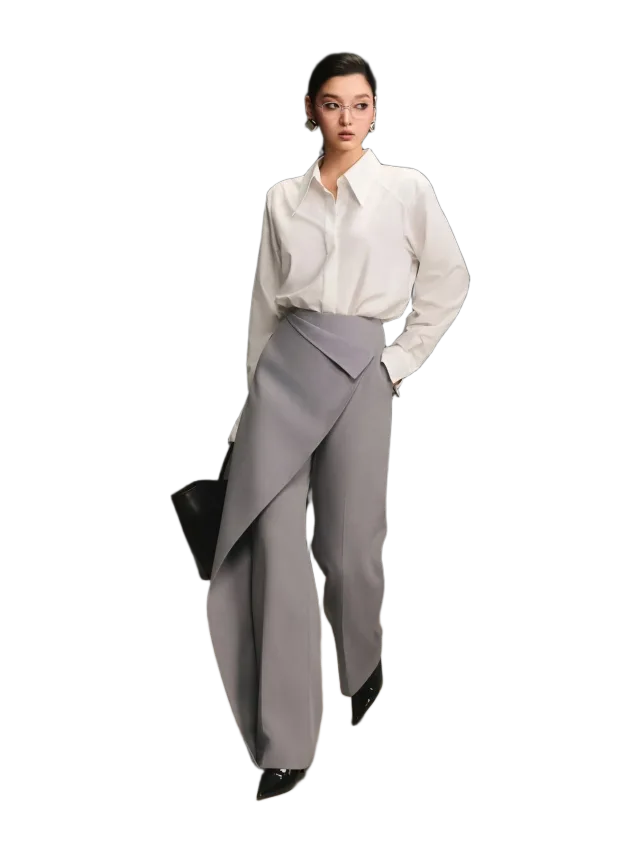Keira Tong Grey Crossfold Trouser