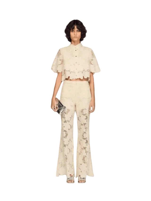 Sandro Guipure lace trousers