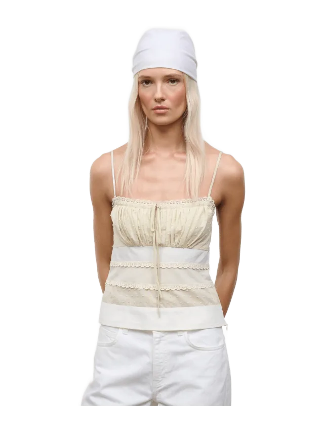 Staud HALIE TOP | ECRU
