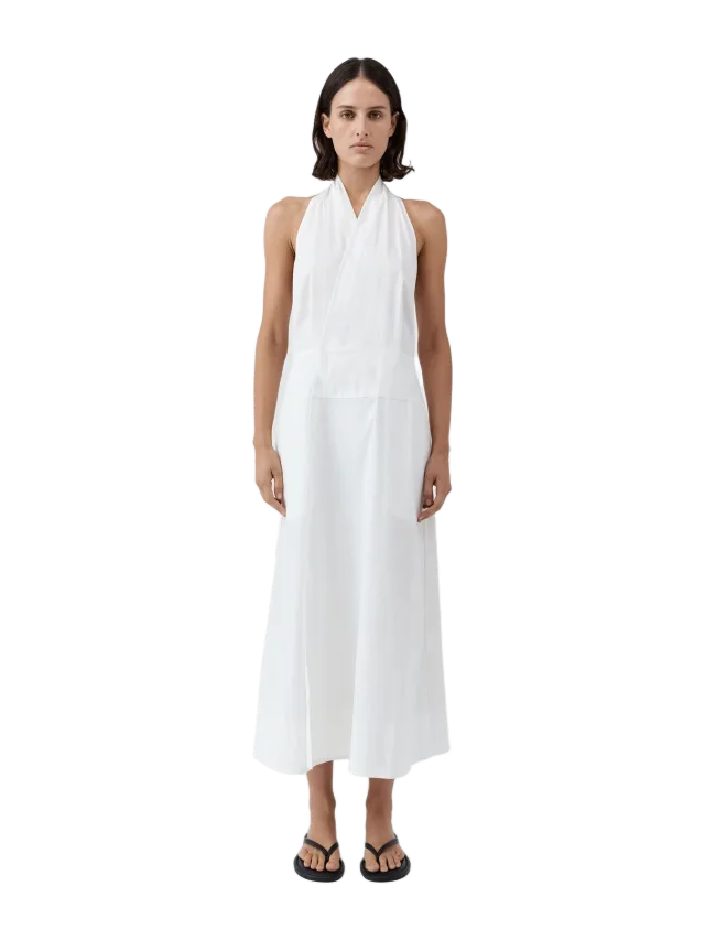 St. Agni Halter Wrap Dress - White