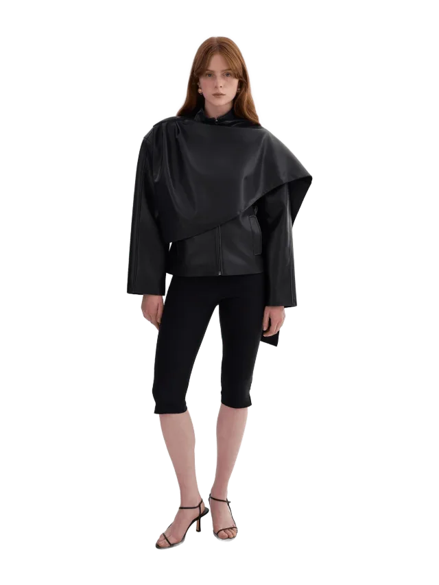 Lamarque HARLOW Faux Leather Scarf Jacket