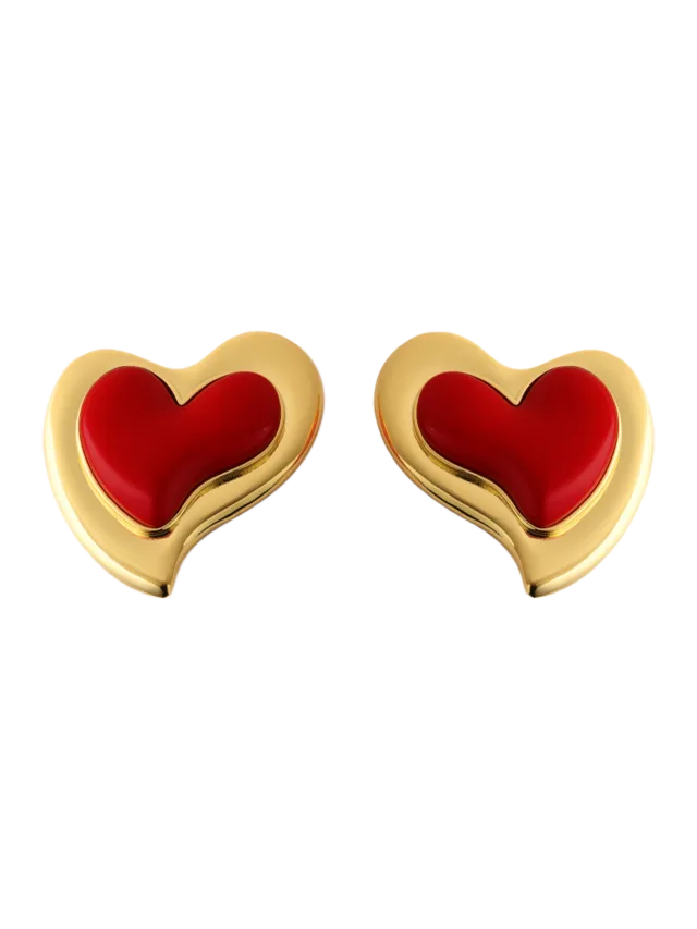Liya HEARTFELT RED EARRINGS
