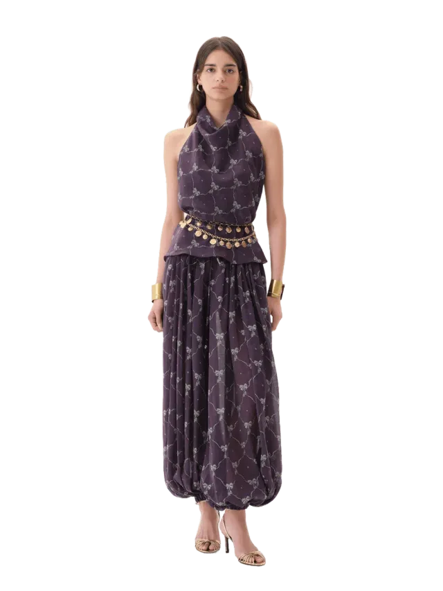 SIEDRÉS HELIA - Printed voile balloon pants