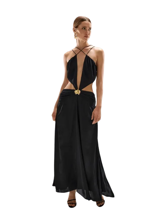 Cin Cin Ivy Orchid Maxi Dress - Black
