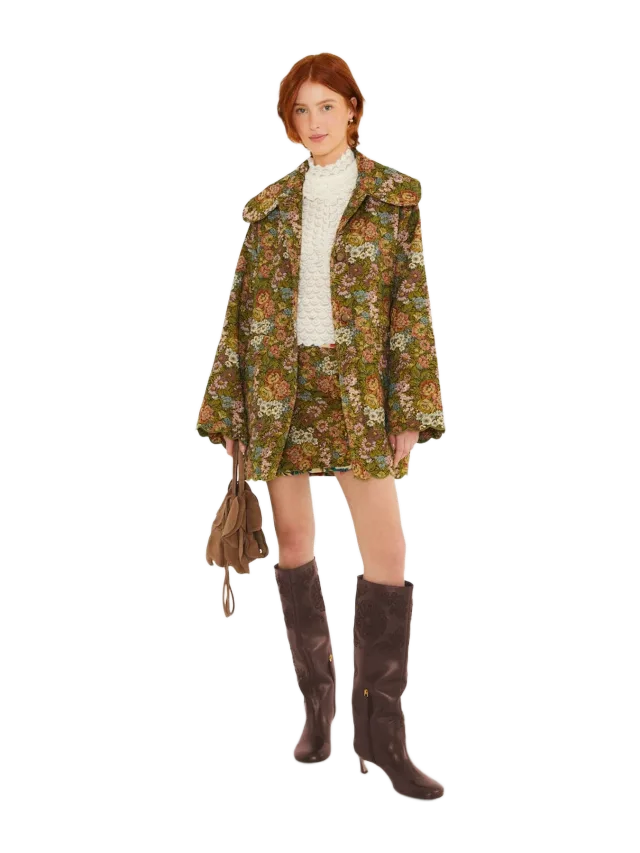 Farm Rio Jacquard Arabesque Matelasse Mini Skirt