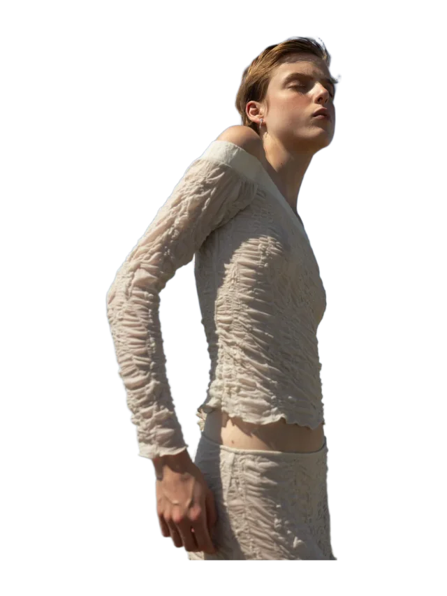ESTHÉ Jacquard Off Shoulder Top