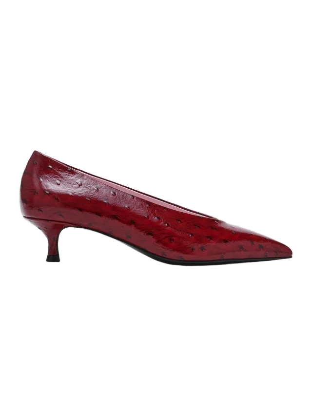 Steve Madden JAFFA OSTRICH DARK CHERRY LEATHER