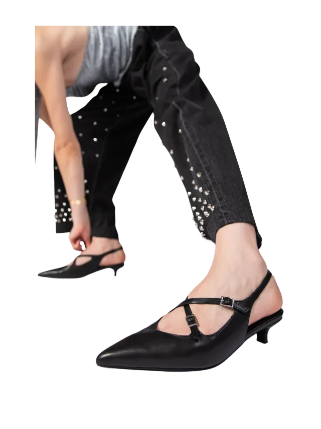 Intentionally Blank JAX SLINGBACK KITTEN HEEL