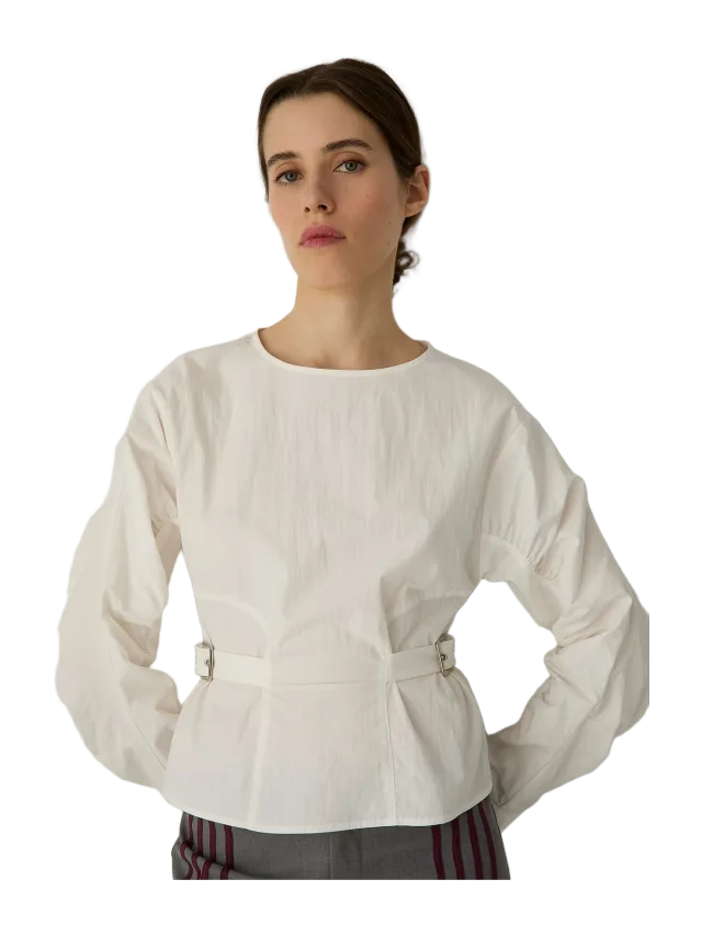 Laagam JAXE ECRU LONG SLEEVE BLOUSE