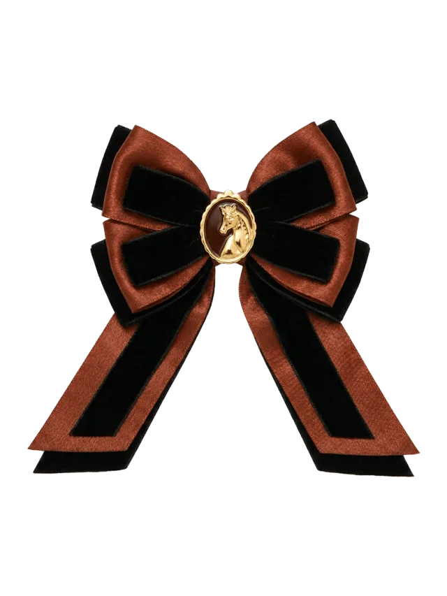 Lele Sadoughi JET EQUESTRIAN CAMEO BARRETTE BOW