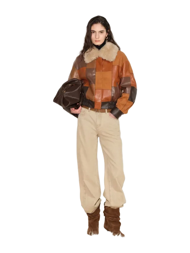 Fabrique Jett Paneled Jacket with Detachable Faux Fur Collar