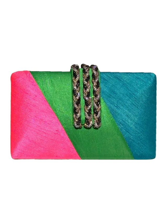 Simitri Jeweled Braided Fringe Clutch