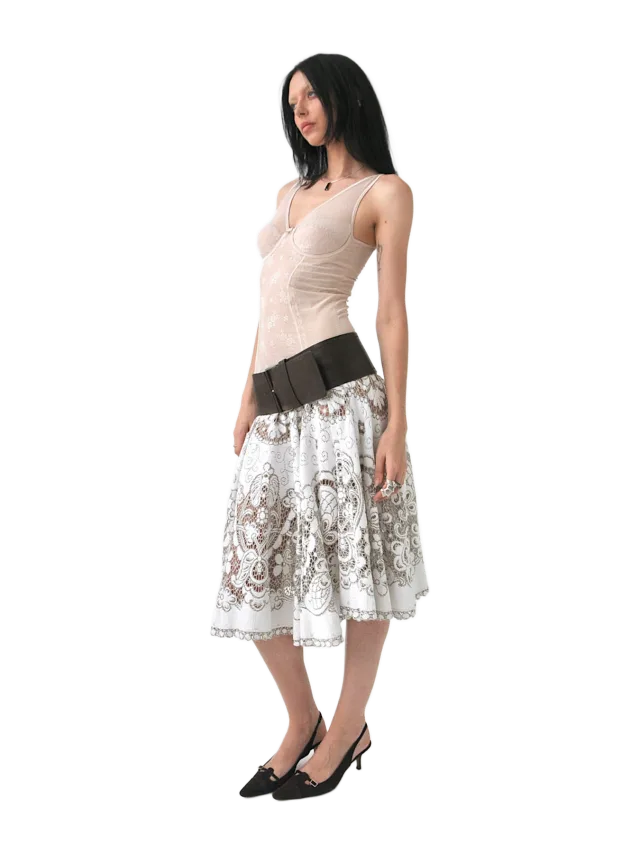 Concept A Label Jillian Vintage Lace Circle Midi Skirt